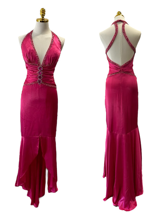 Vintage Pink Beaded Silk Dresss