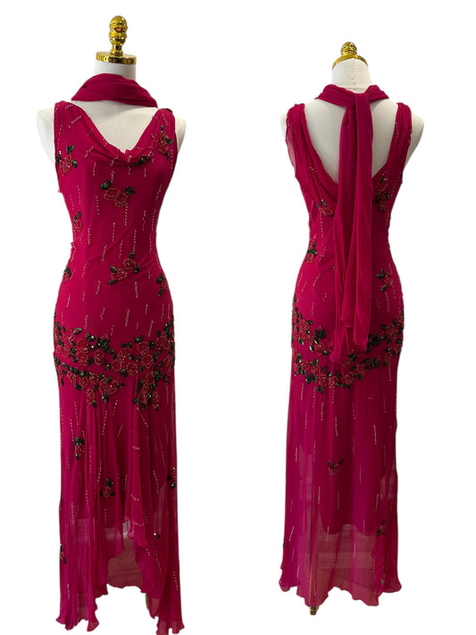 Rare Couture Emerald Beaded Dress
