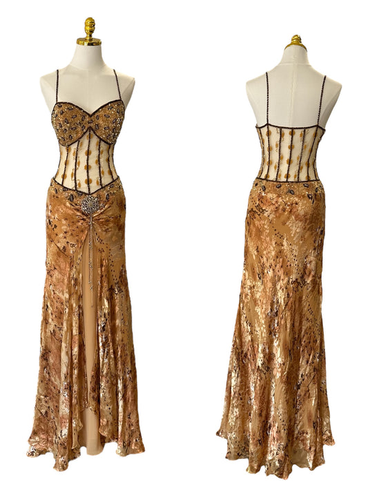 Vintage Gold Bicci Silk Dress