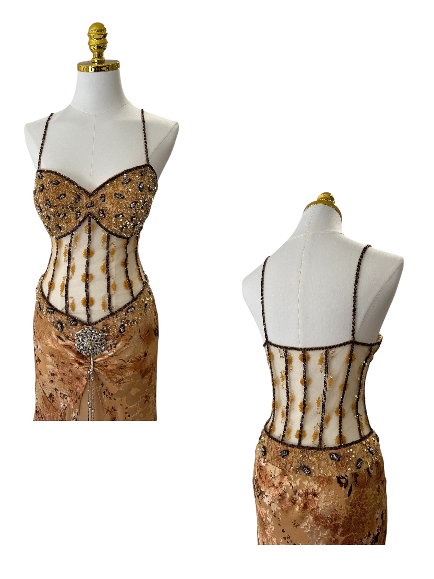 Vintage Gold Bicci Silk Dress